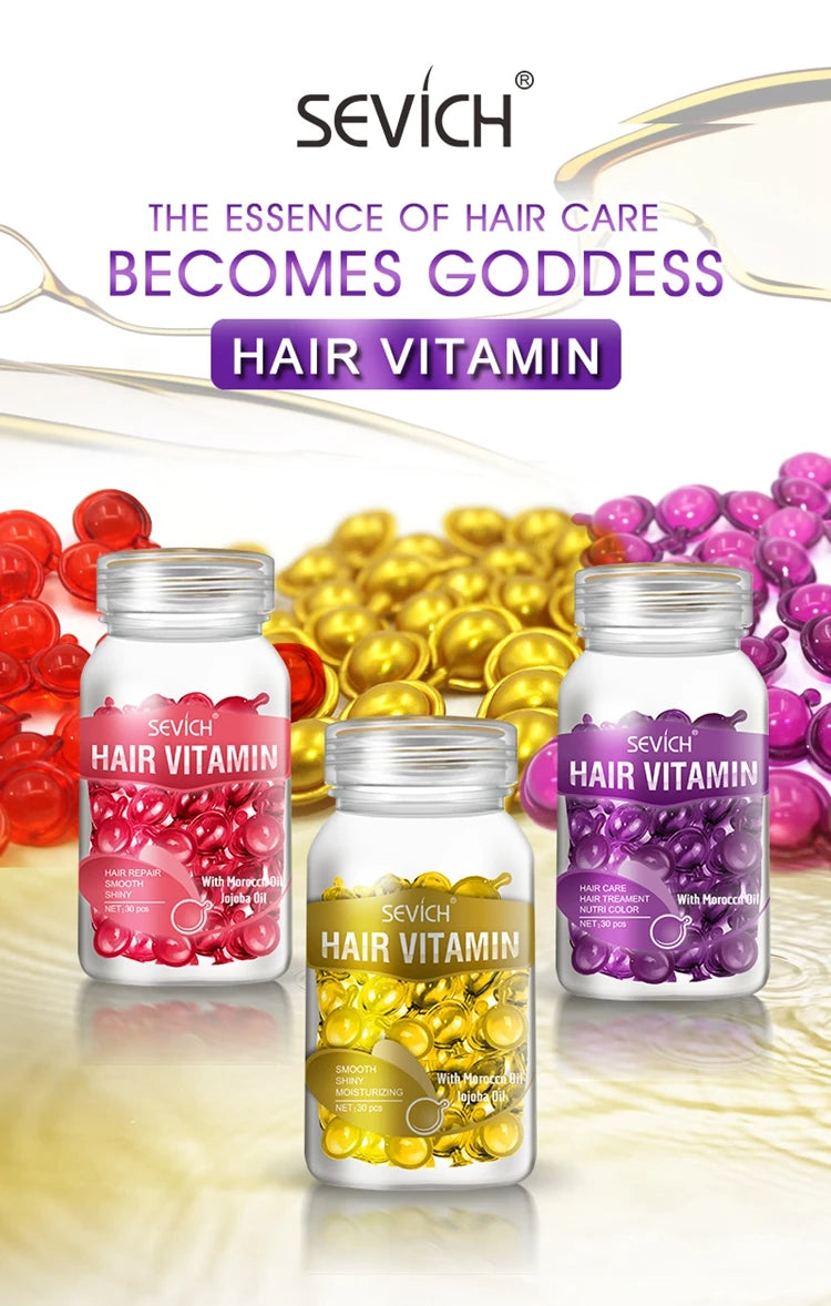Cápsulas de Vitaminas para Cabello Sevich con Keratina y Aceite de Argán