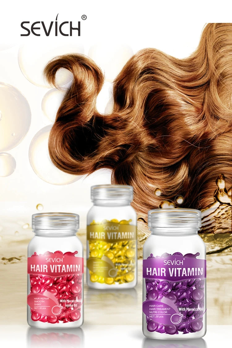 Cápsulas de Vitaminas para Cabello Sevich con Keratina y Aceite de Argán