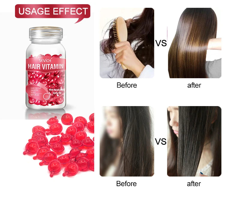 Cápsulas de Vitaminas para Cabello Sevich con Keratina y Aceite de Argán
