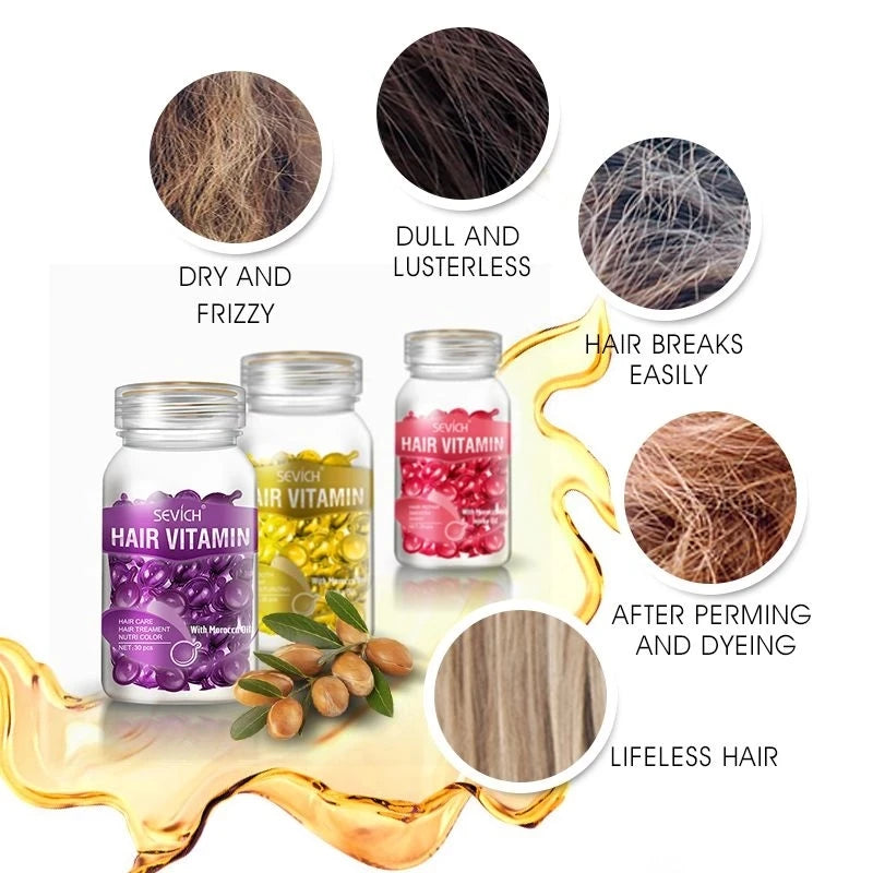 Cápsulas de Vitaminas para Cabello Sevich con Keratina y Aceite de Argán