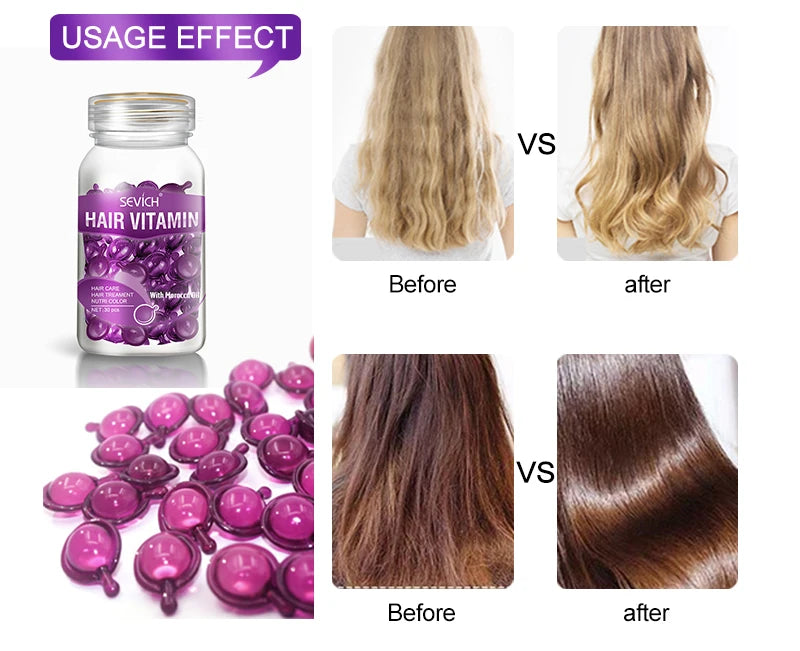Cápsulas de Vitaminas para Cabello Sevich con Keratina y Aceite de Argán