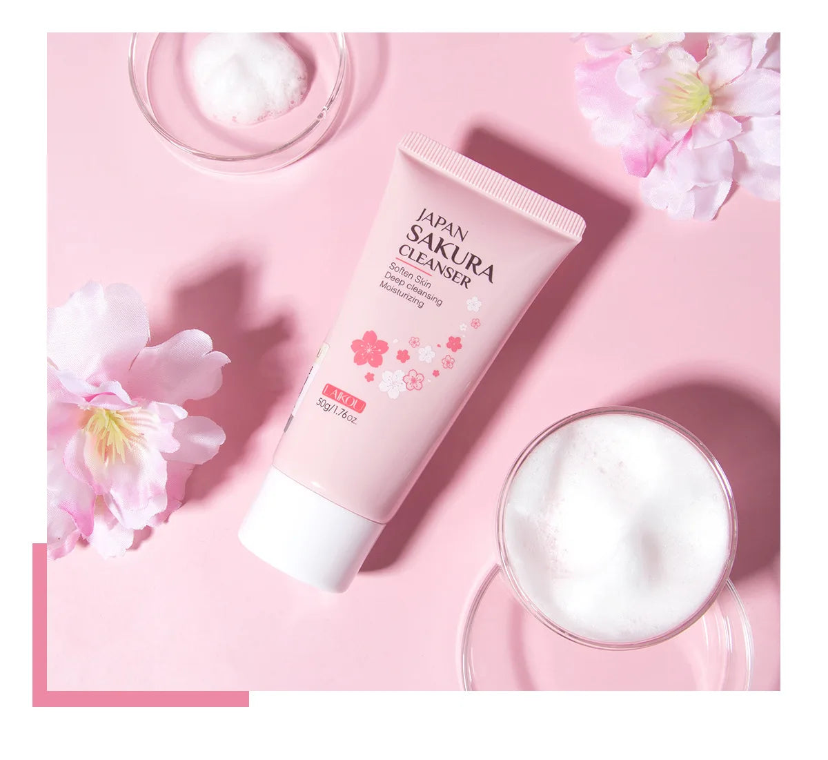 Limpiador Facial Sakura LAIKOU – Espuma Limpiadora 50g