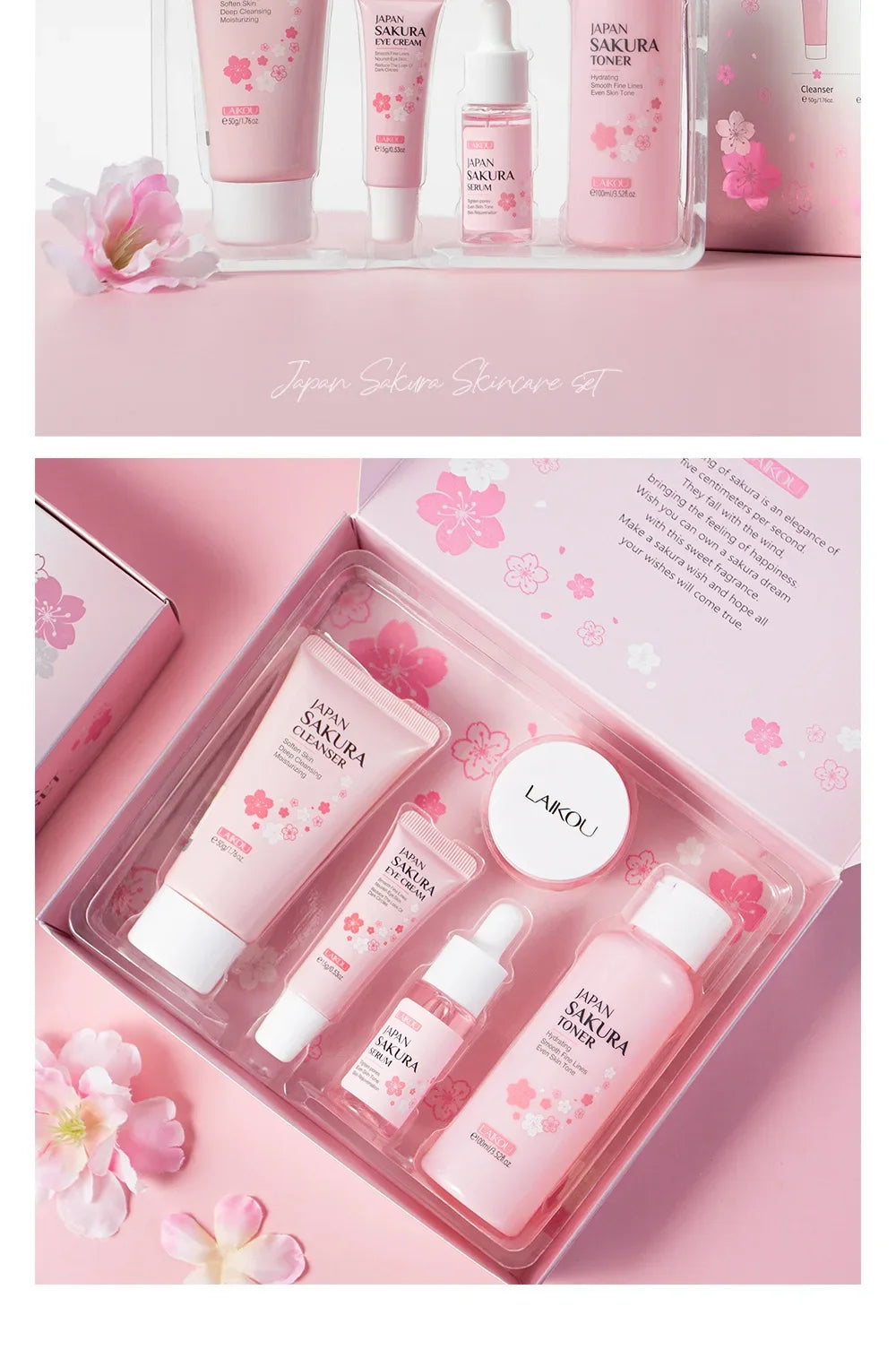Set de Cuidado Facial Sakura LAIKOU – 5 Piezas