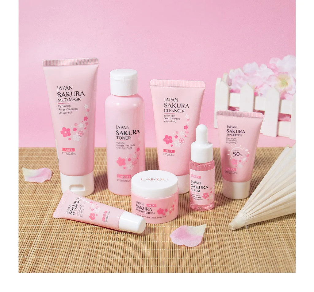 Set de Cuidado Facial Sakura LAIKOU – 7 Piezas