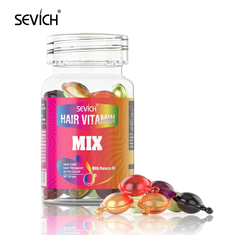 Cápsulas de Vitaminas para Cabello Sevich con Keratina y Aceite de Argán