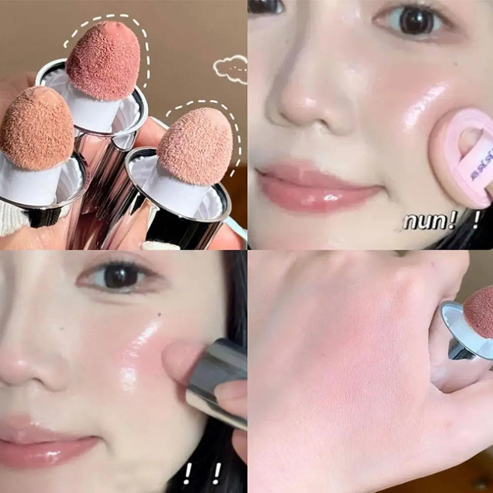 Colorete Líquido Aterciopelado Mate con Esponja Aplicadora - Efecto Natural Larga Duración