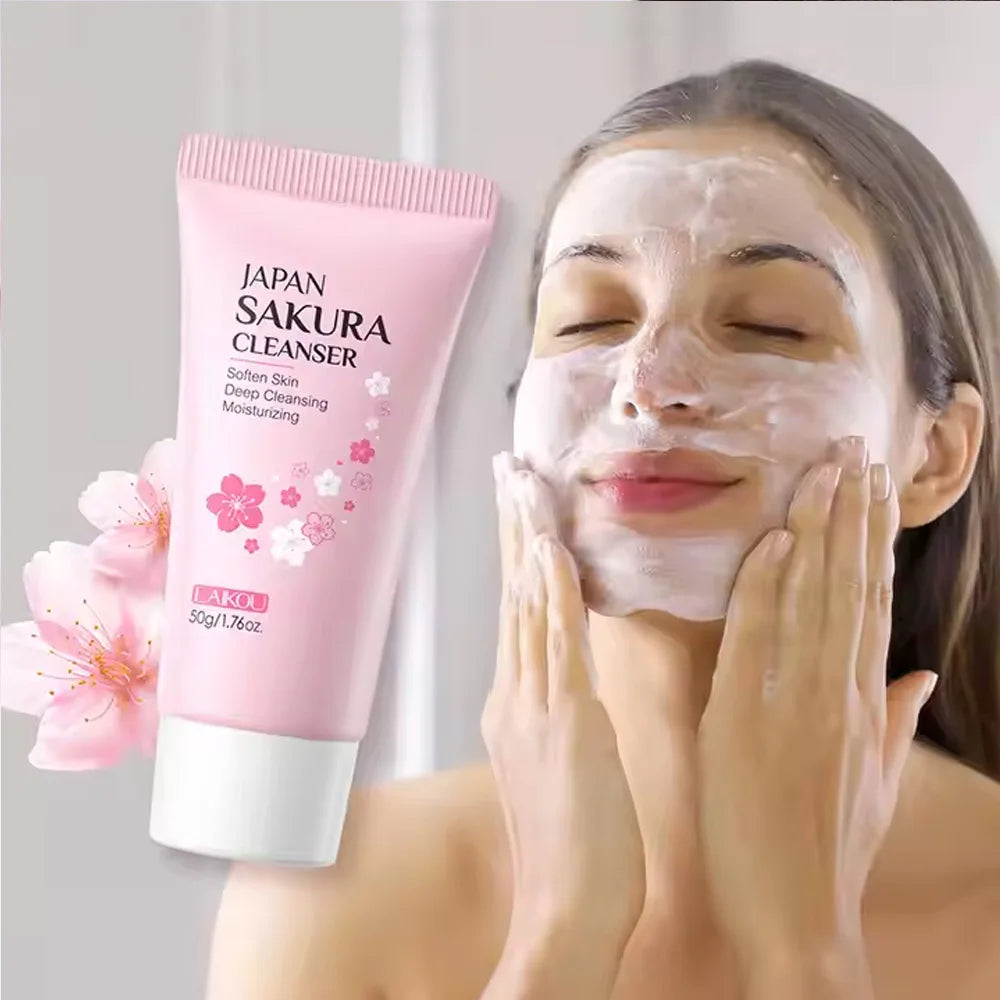 Limpiador Facial Sakura LAIKOU – Espuma Limpiadora 50g