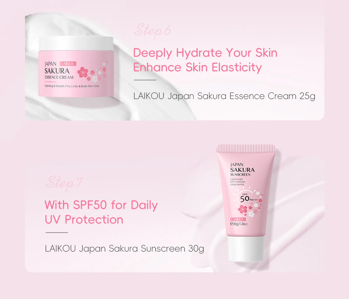 Set de Cuidado Facial Sakura LAIKOU – 7 Piezas