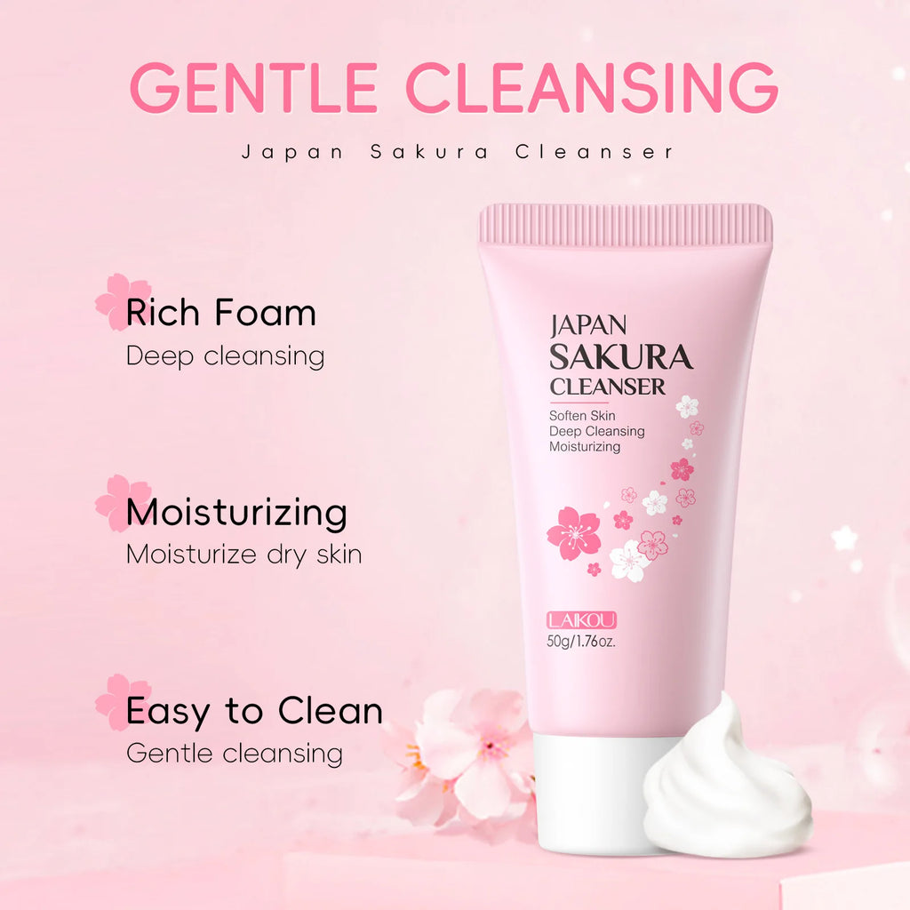 Limpiador Facial Sakura LAIKOU – Espuma Limpiadora 50g