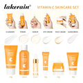Lakerain Vitamin C Skin Care Set Whitening Cream Dark Spots Serum Dark Circle Eye Facial Cleaning Moisturizing Sunscreen Kits