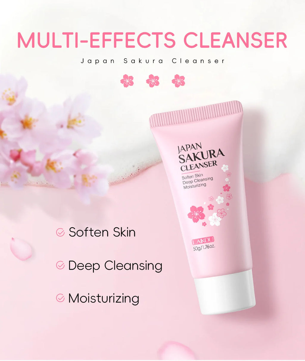 Limpiador Facial Sakura LAIKOU – Espuma Limpiadora 50g