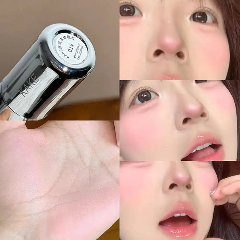 Colorete Líquido Aterciopelado Mate con Esponja Aplicadora - Efecto Natural Larga Duración