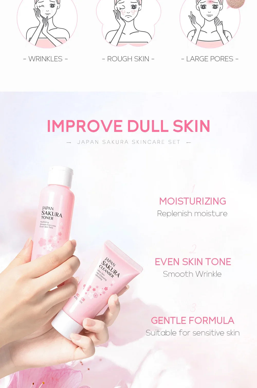 Set de Cuidado Facial Sakura LAIKOU – 5 Piezas