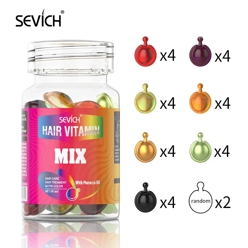Cápsulas de Vitaminas para Cabello Sevich con Keratina y Aceite de Argán