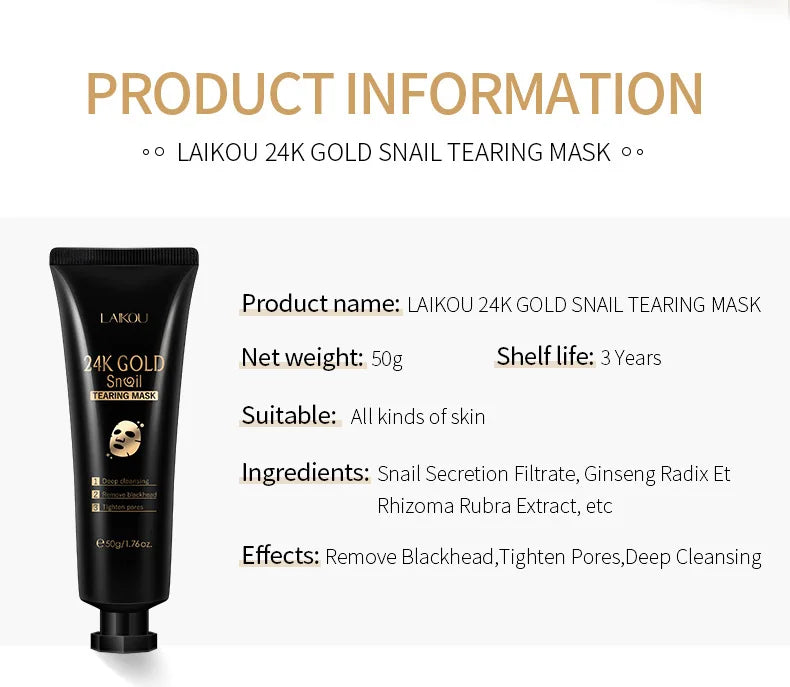 Mascarilla Peel-Off de Oro 24K y Caracol