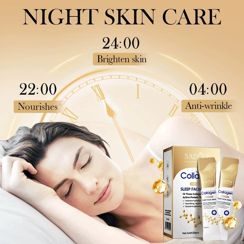Mascarilla de Noche de Colágeno Antiedad (20 uds)