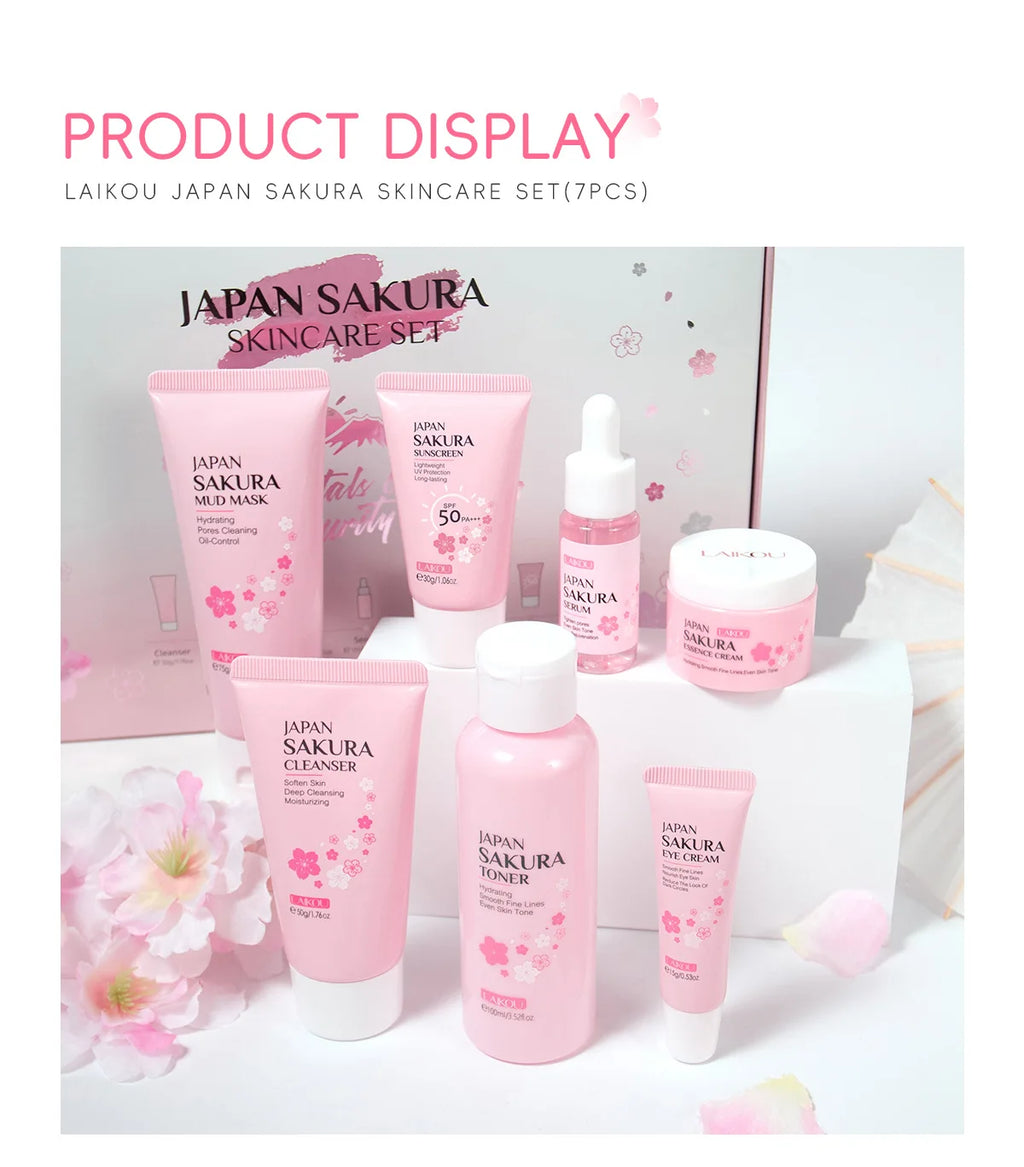 Set de Cuidado Facial Sakura LAIKOU – 7 Piezas